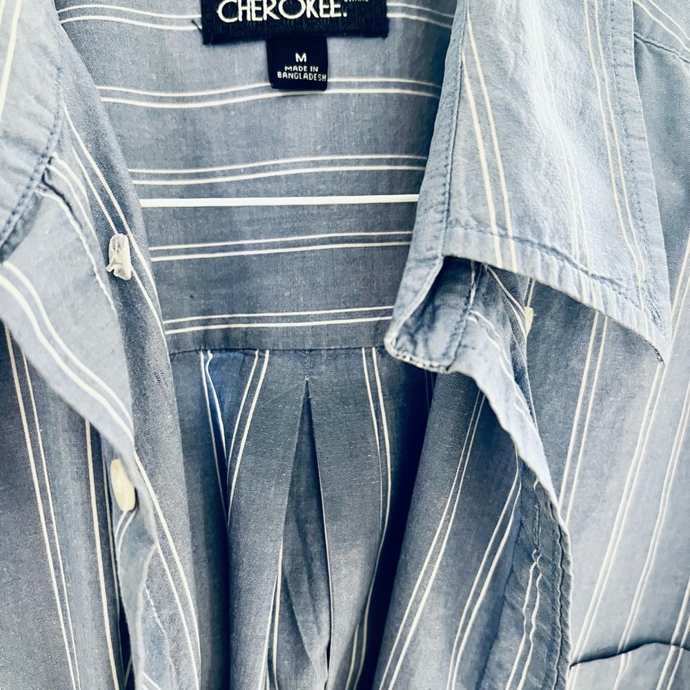 Cherokee Men’s Denim Blue Striped Blouse